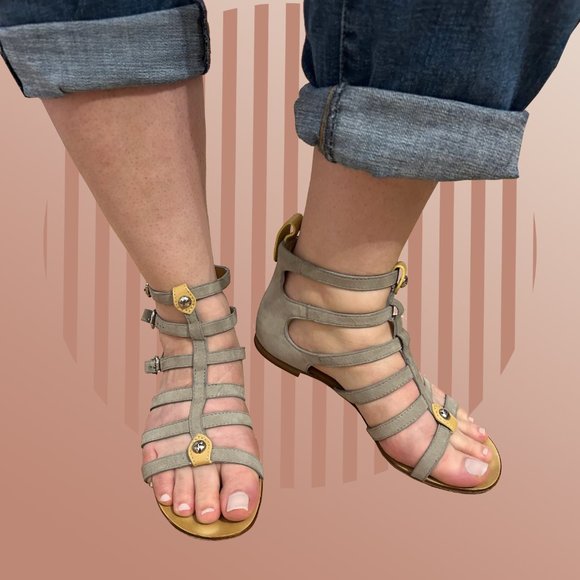 GIUSEPPE ZANOTTI Suede Gladiator Sandal MADE IN ITALY - Picture 1 of 9